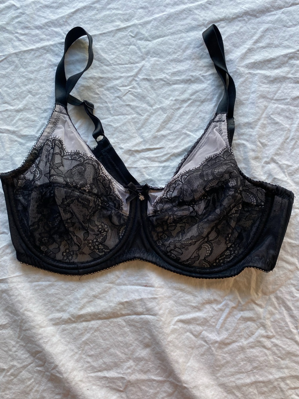 Wacoal Black Lace Retro Chic Full Figure Underwire Bra 38C